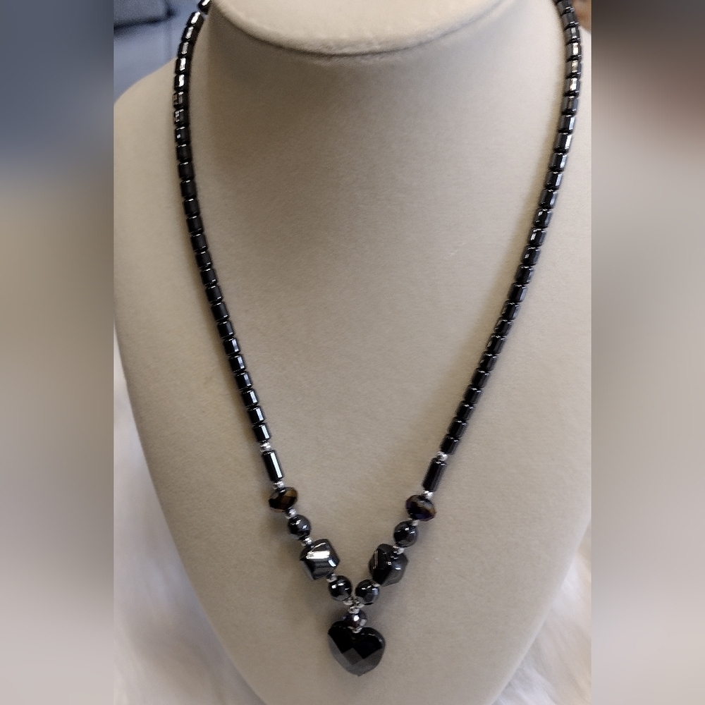 Hematite Heart Necklace/Pendant